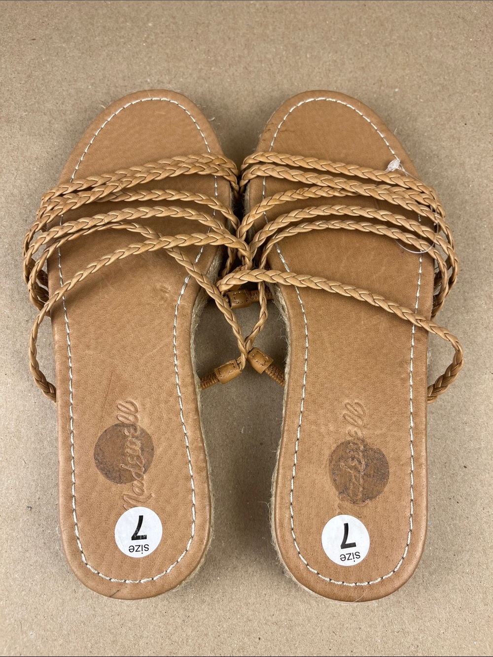 Madewell Kathryn Espadrille Slide Sandal Braided Leather Women’s 7 Tan NWOT - Picture 4 of 7